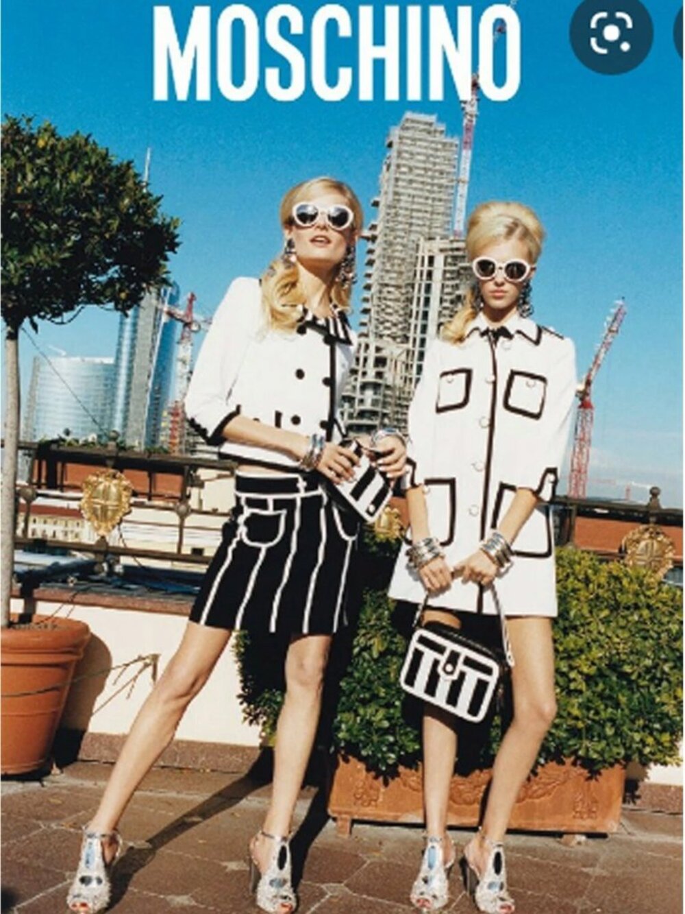 Moschino Couture White Jacket Black Trim 2013 Spring Runway Collection US 10 IT4